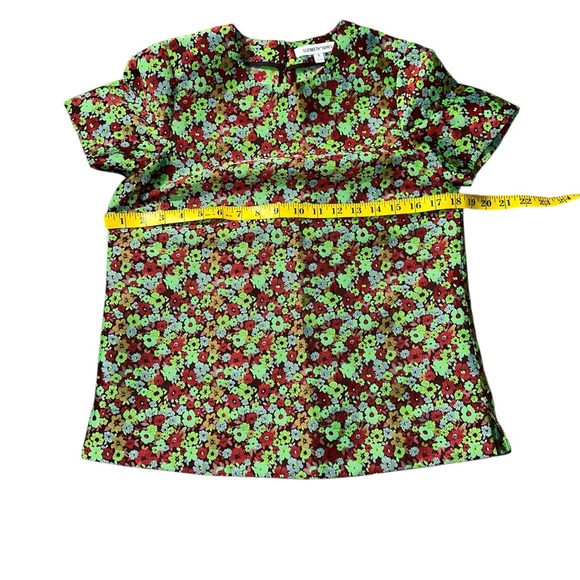 Elizabeth and James Multicolor Floral Short Sleeve Top size O - Picture 5 of 6